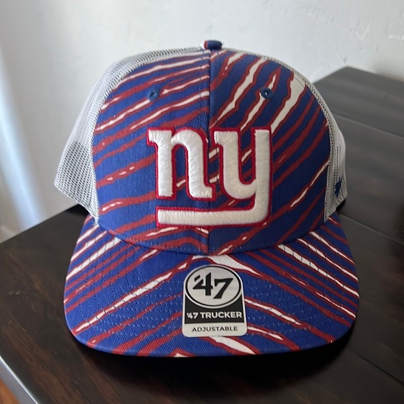 New York Giants 47 Brand Zubaz Blue Trucker Mesh Adjustable Hat - Picture 1 of 4